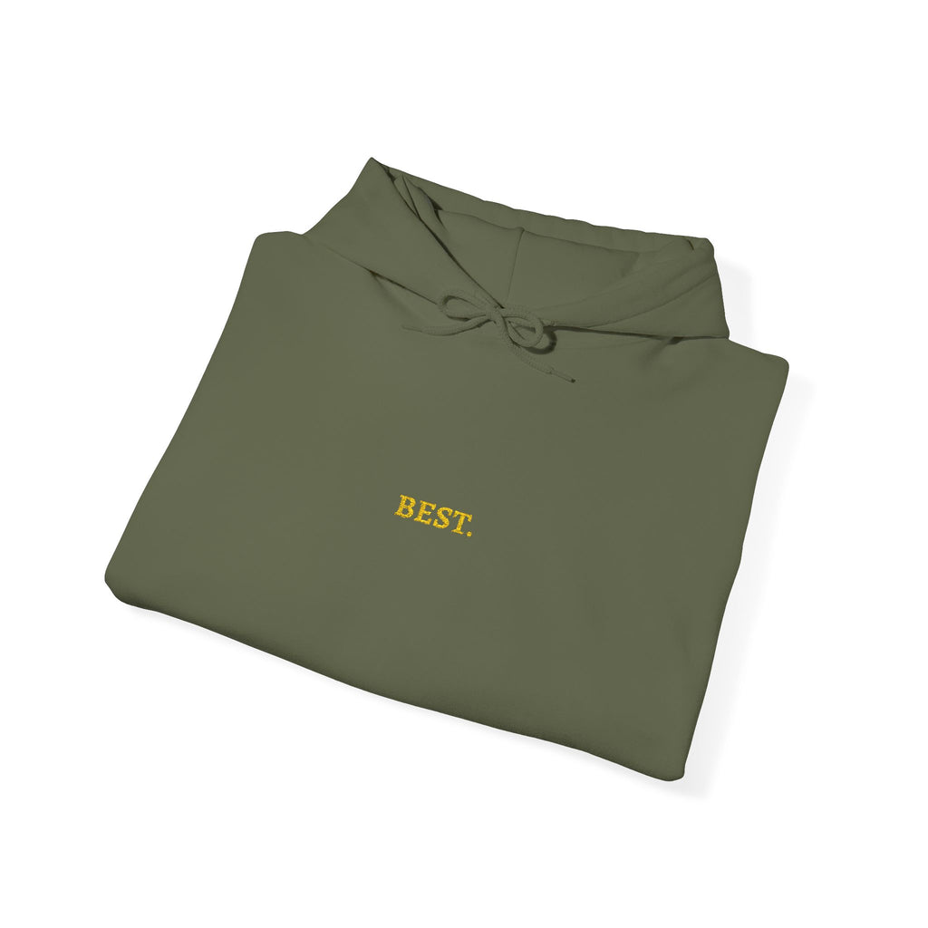 BEST. Gold Embroidered Modern-Classic Minimalist Hoodie