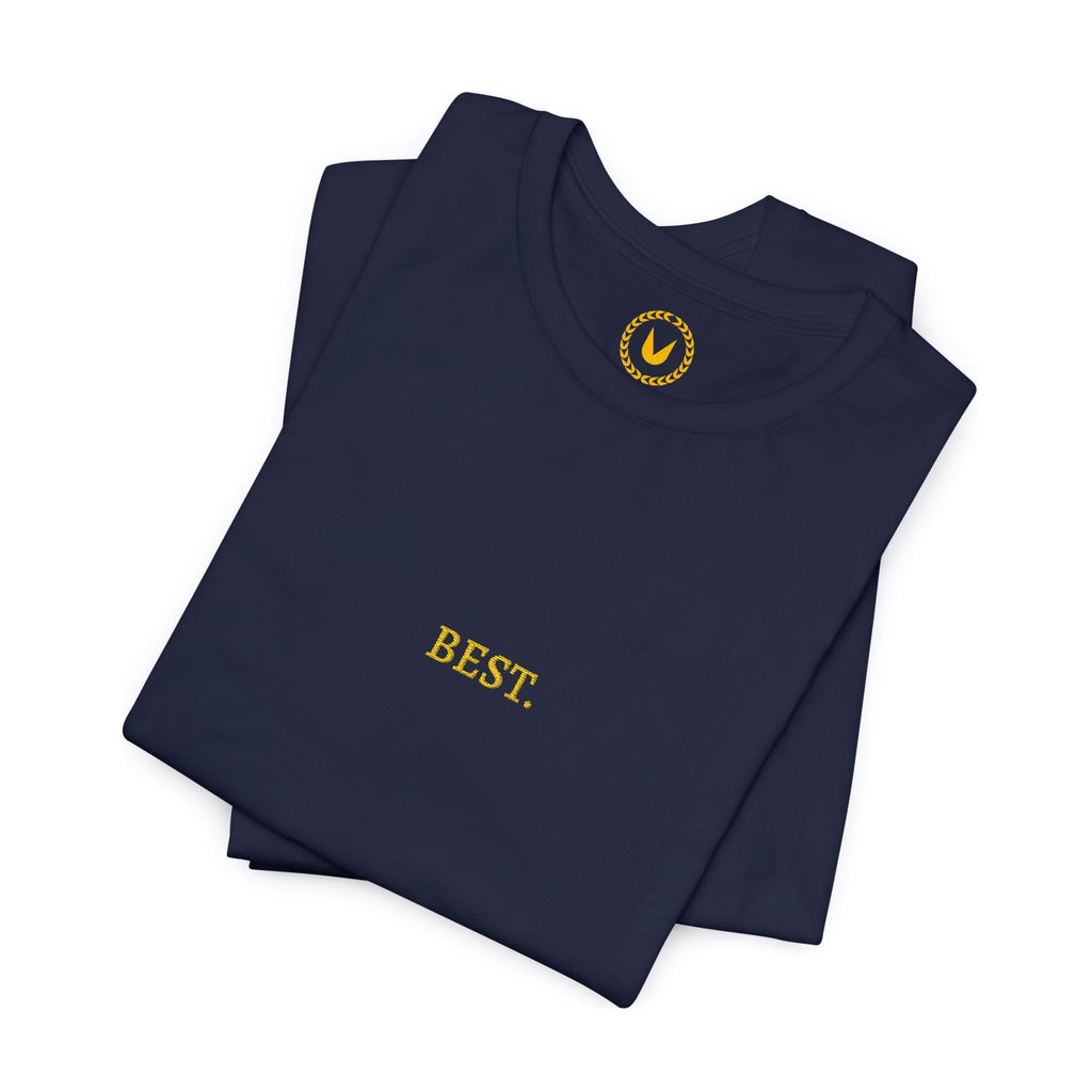 BEST. Gold Embroidered Modern-Classic Minimalist T-Shirt