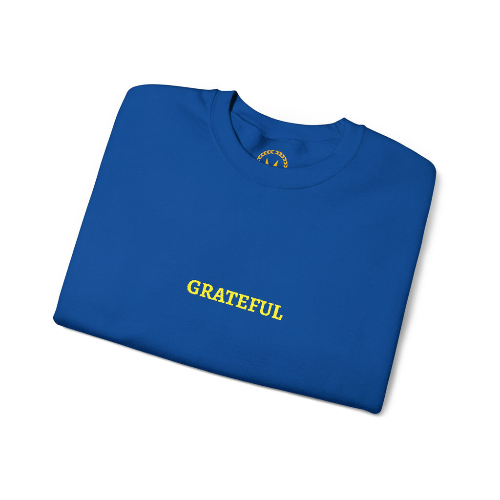 GRATEFUL Gold Embroidered Modern-Classic Minimalist Sweater