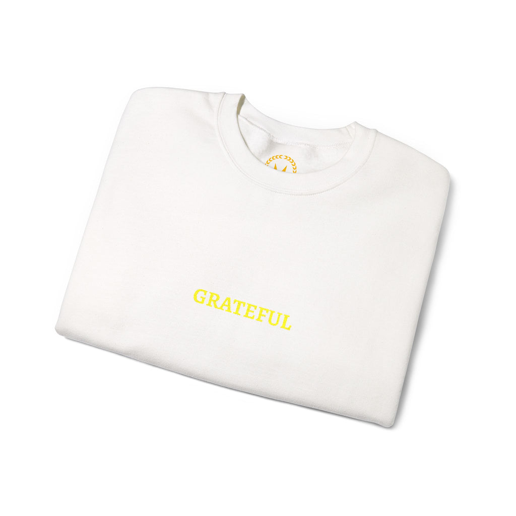 GRATEFUL Gold Embroidered Modern-Classic Minimalist Sweater