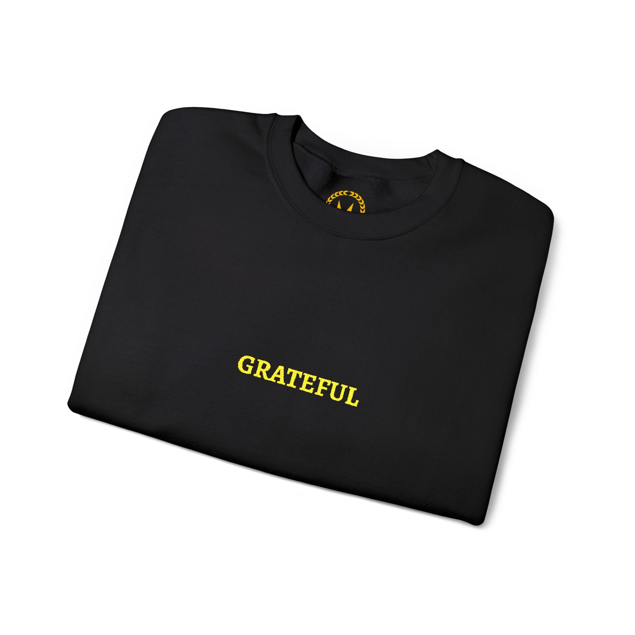 GRATEFUL Gold Embroidered Modern-Classic Minimalist Sweater