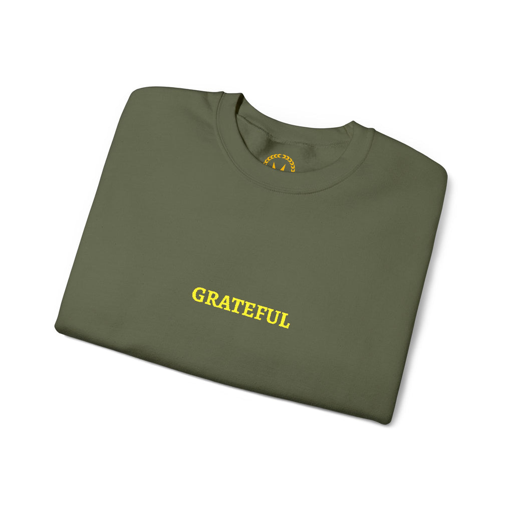 GRATEFUL Gold Embroidered Modern-Classic Minimalist Sweater