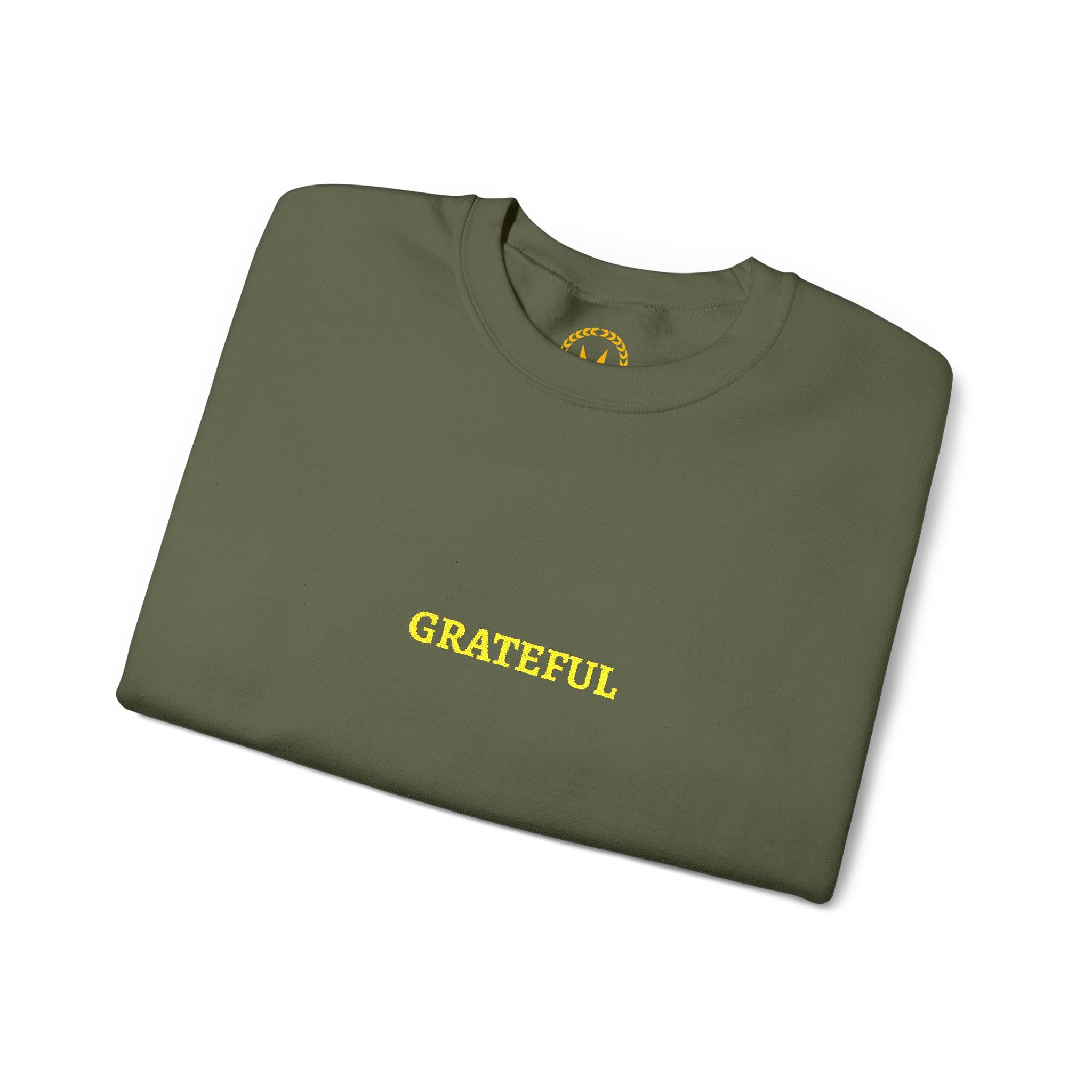 GRATEFUL Gold Embroidered Modern-Classic Minimalist Sweater