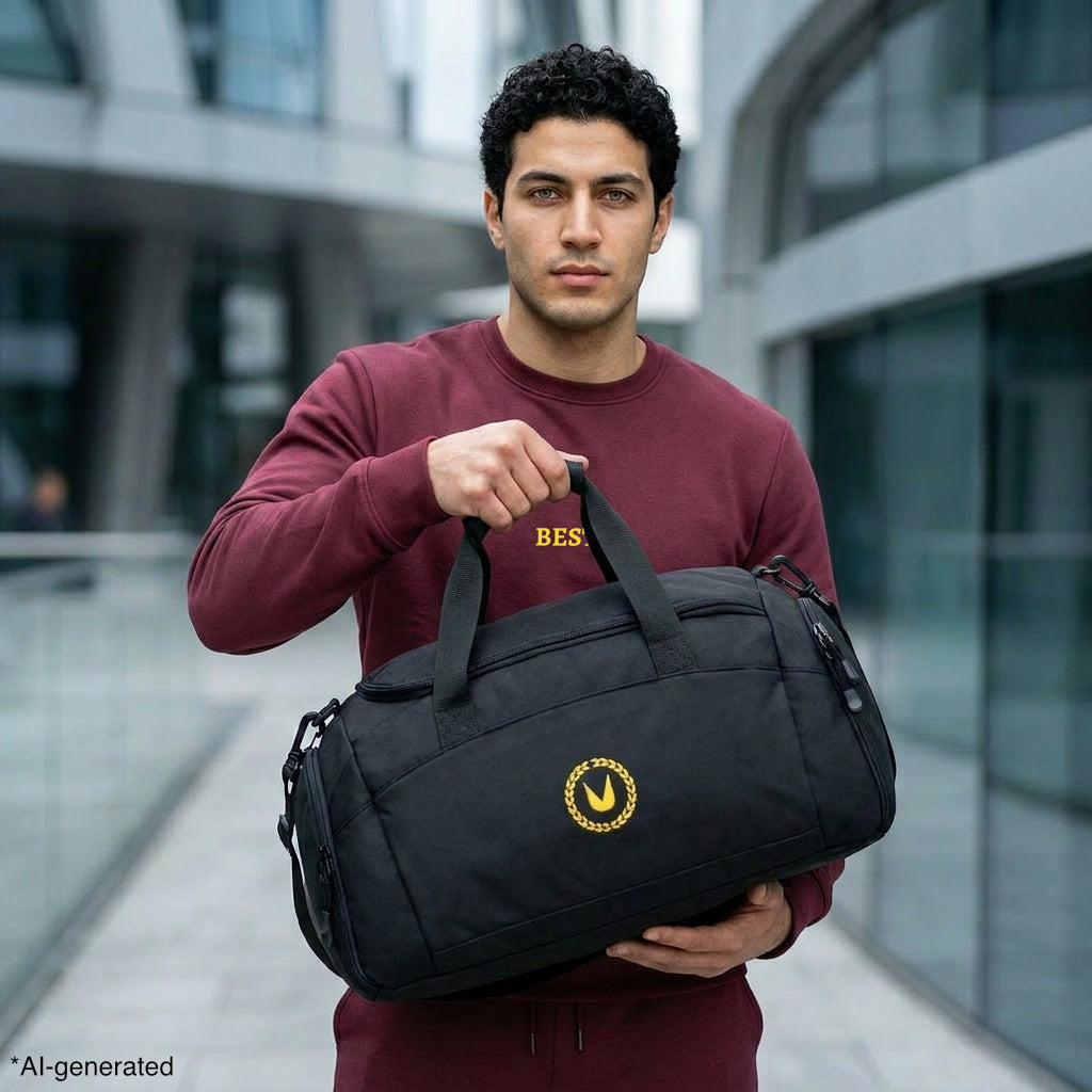 Gym Duffle Bag with Gold Embroidered ULC Emblem