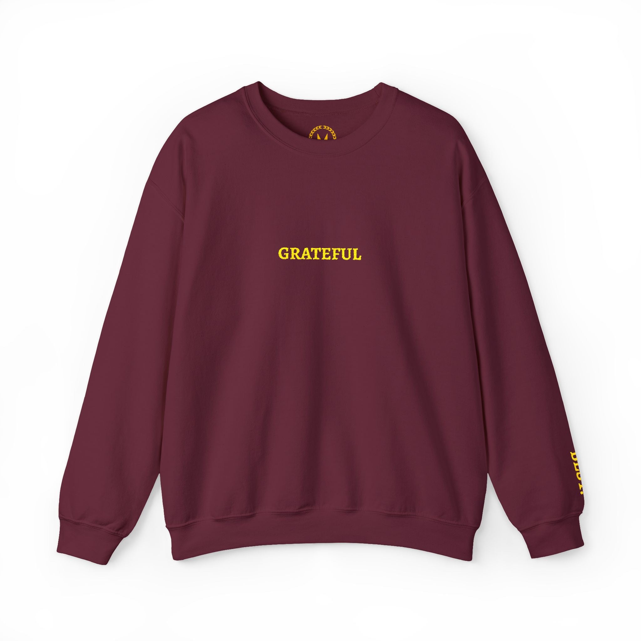 GRATEFUL Gold Embroidered Modern-Classic Minimalist Sweater