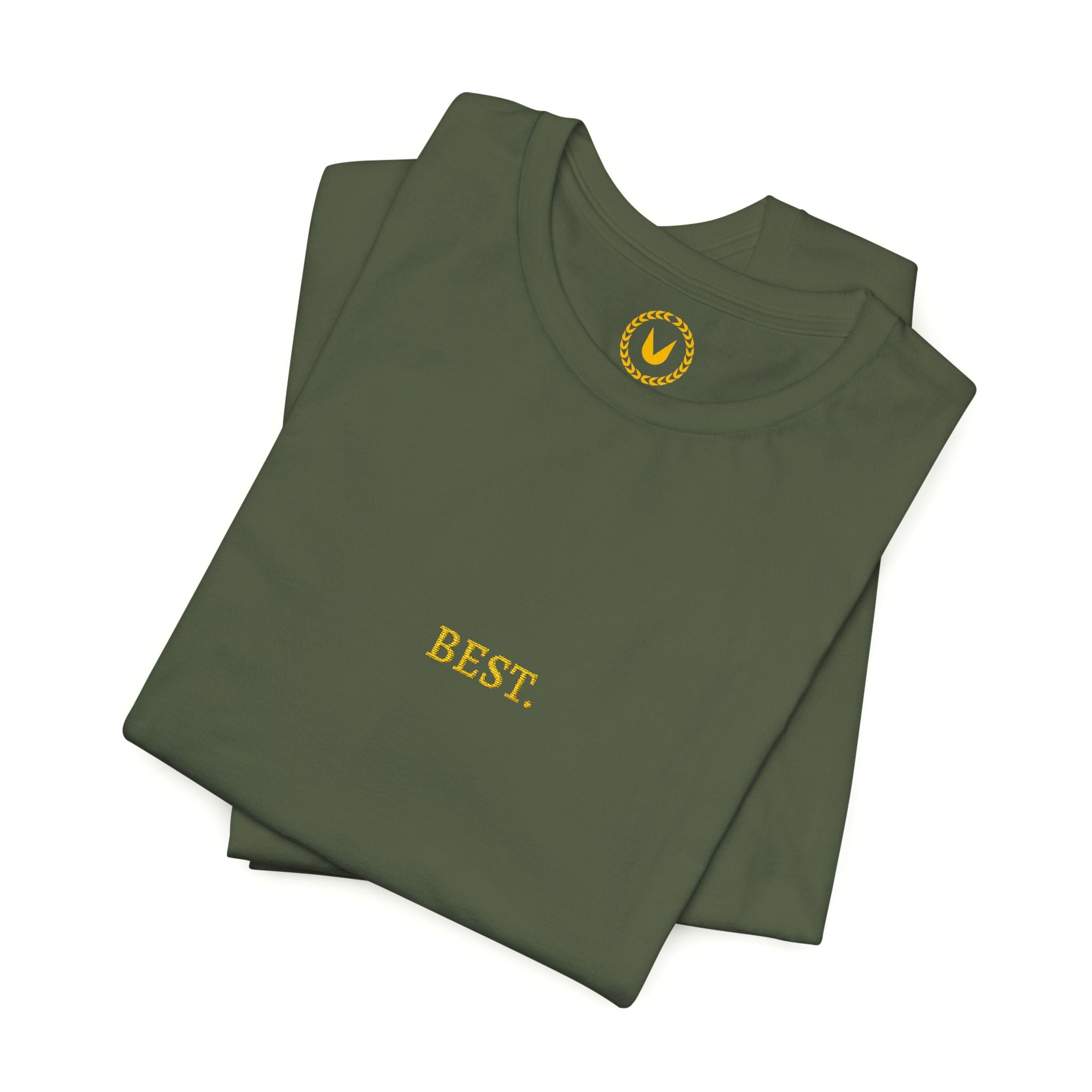 BEST. Gold Embroidered Modern-Classic Minimalist T-Shirt