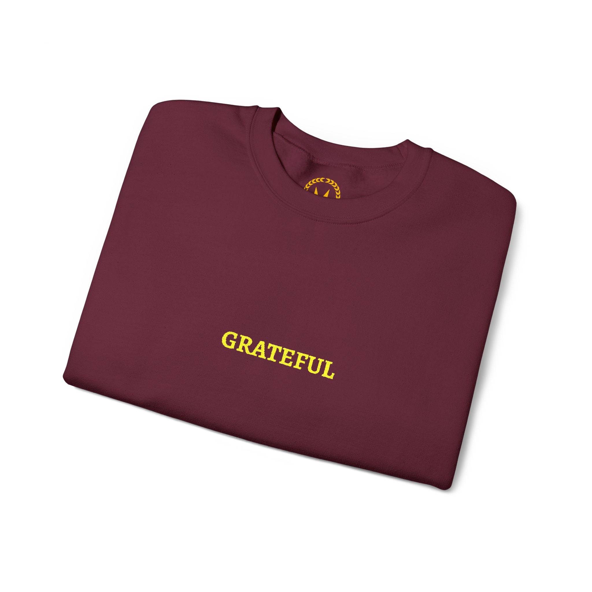 GRATEFUL Gold Embroidered Modern-Classic Minimalist Sweater