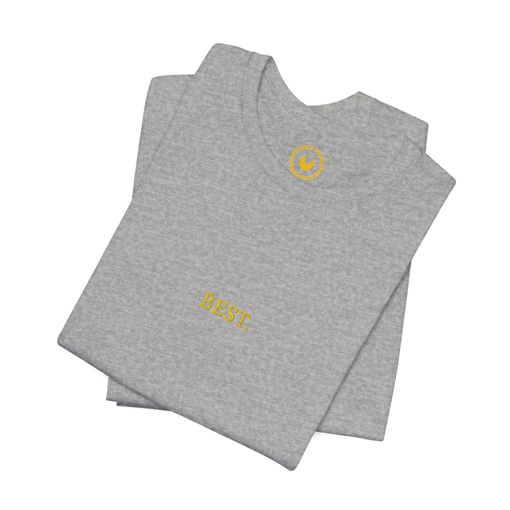 BEST. Gold Embroidered Modern-Classic Minimalist T-Shirt