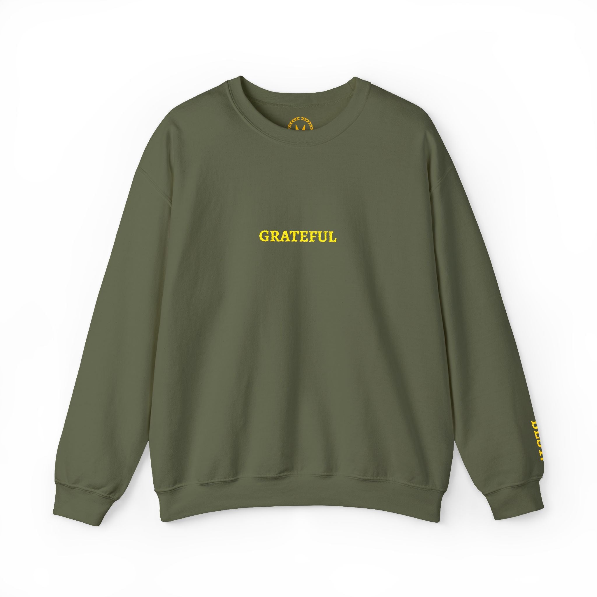 GRATEFUL Gold Embroidered Modern-Classic Minimalist Sweater