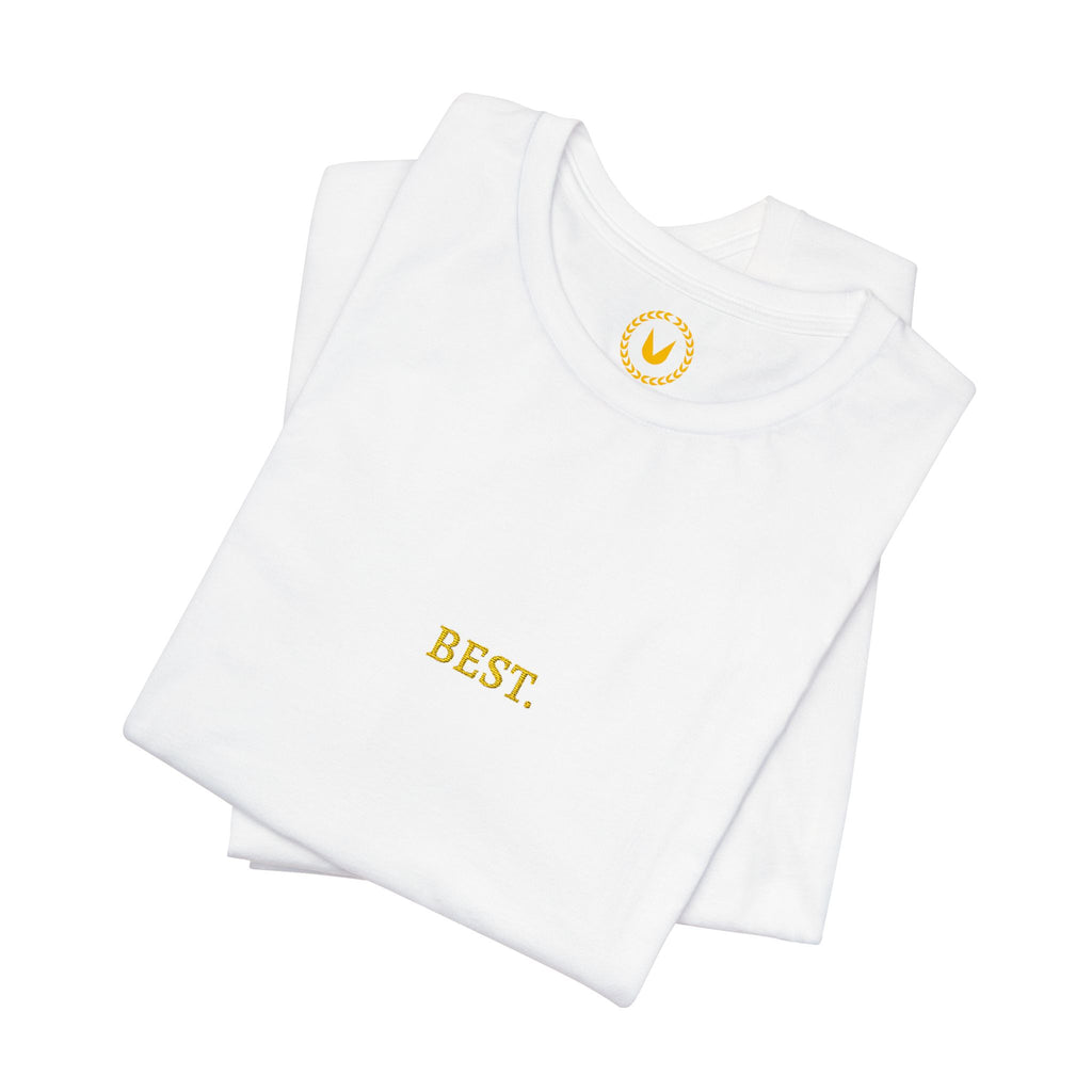 BEST. Gold Embroidered Modern-Classic Minimalist T-Shirt