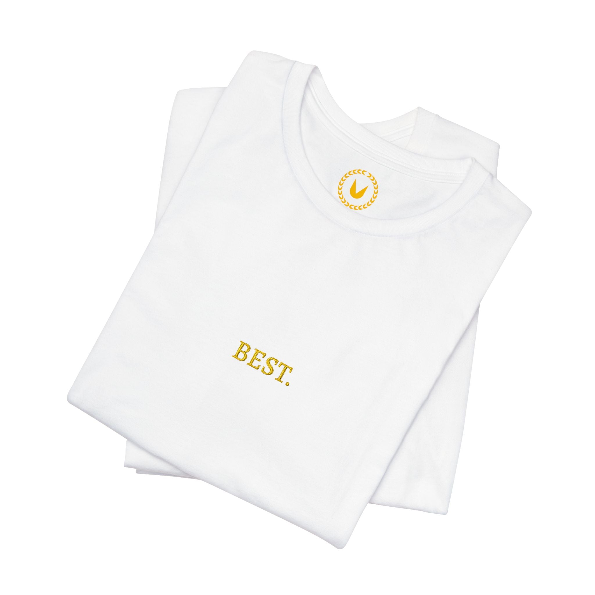 BEST. Gold Embroidered Modern-Classic Minimalist T-Shirt