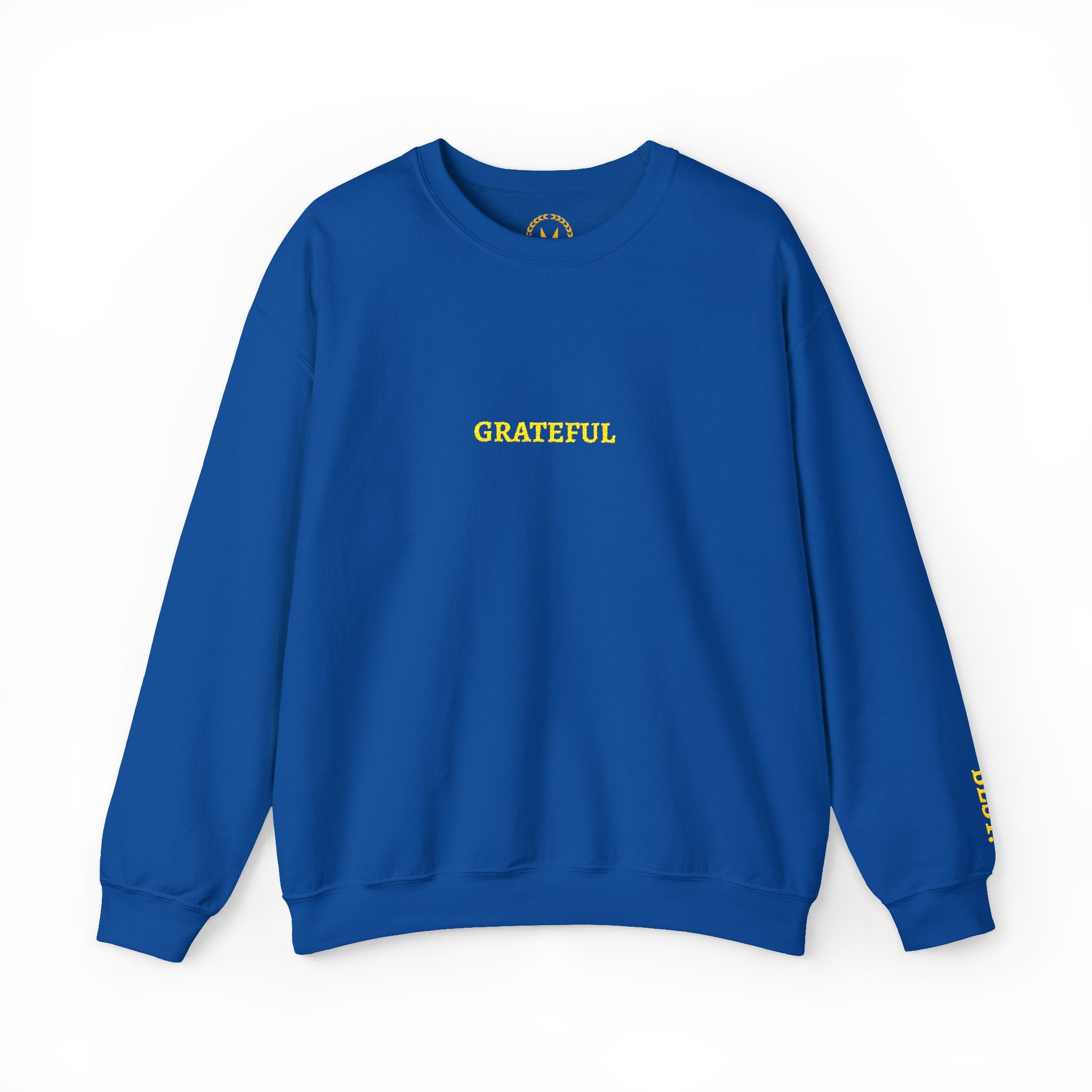 GRATEFUL Gold Embroidered Modern-Classic Minimalist Sweater