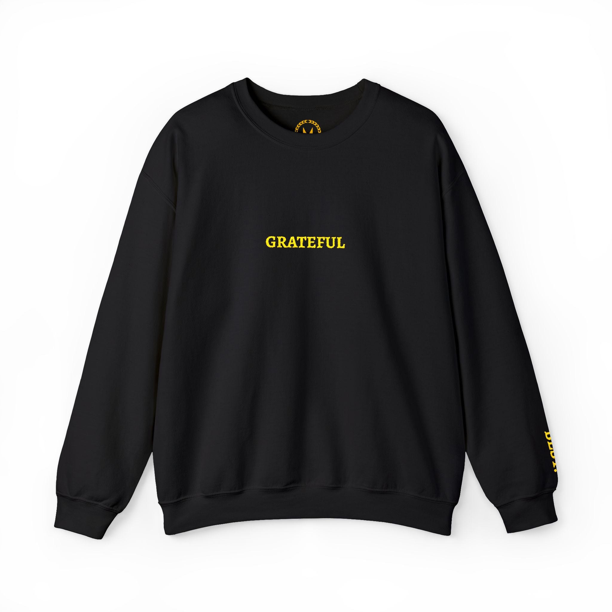 GRATEFUL Gold Embroidered Modern-Classic Minimalist Sweater