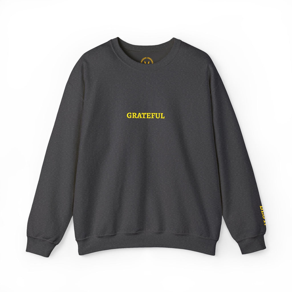GRATEFUL Gold Embroidered Modern-Classic Minimalist Sweater