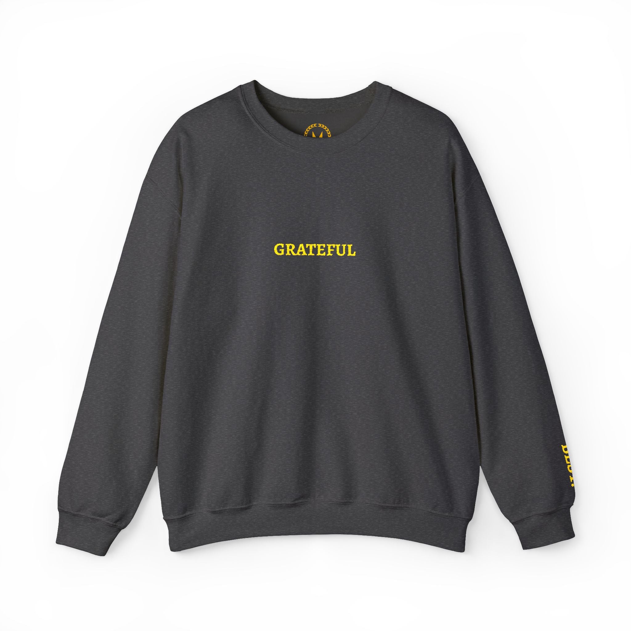 GRATEFUL Gold Embroidered Modern-Classic Minimalist Sweater