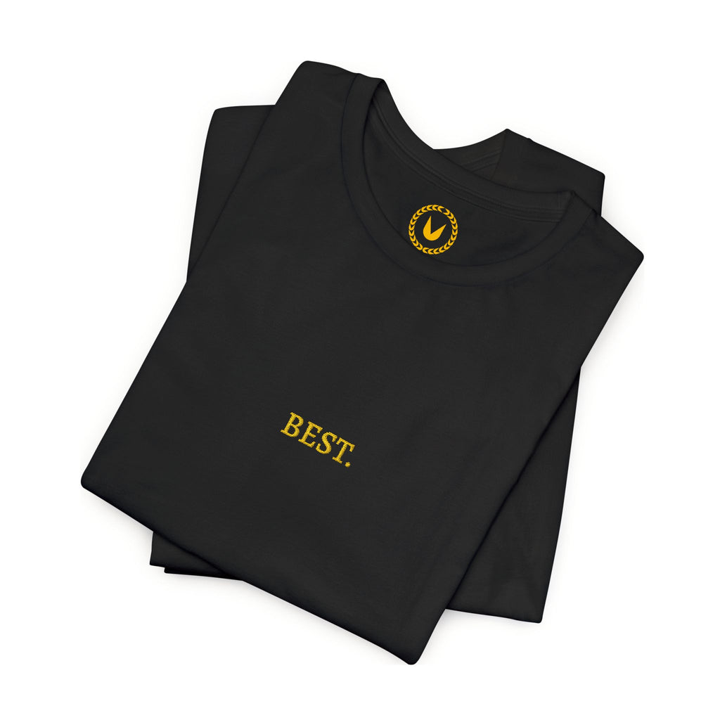 BEST. Gold Embroidered Modern-Classic Minimalist T-Shirt