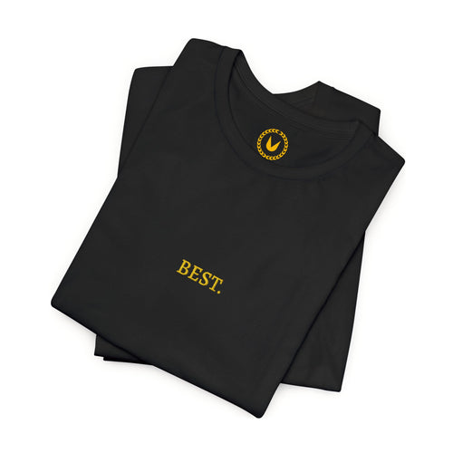 BEST. Gold Embroidered Modern-Classic Minimalist T-Shirt