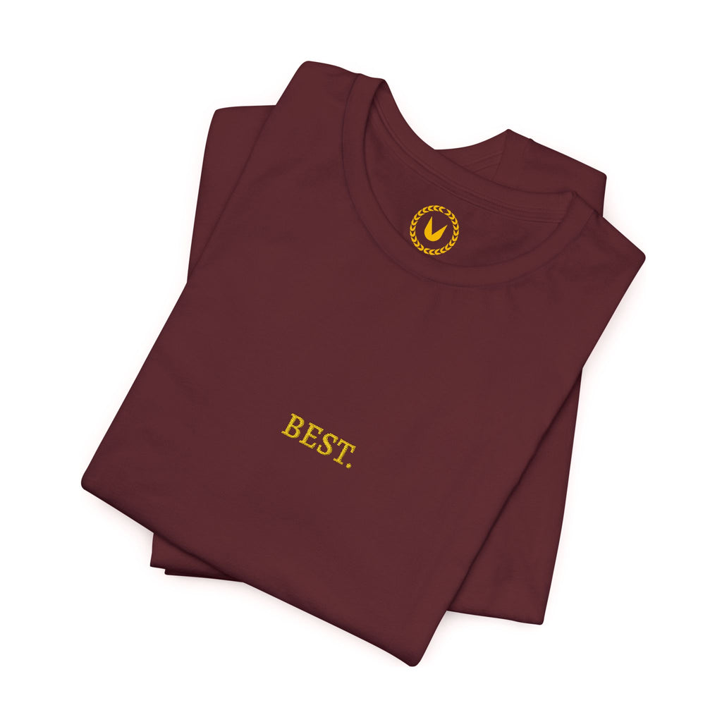 BEST. Gold Embroidered Modern-Classic Minimalist T-Shirt